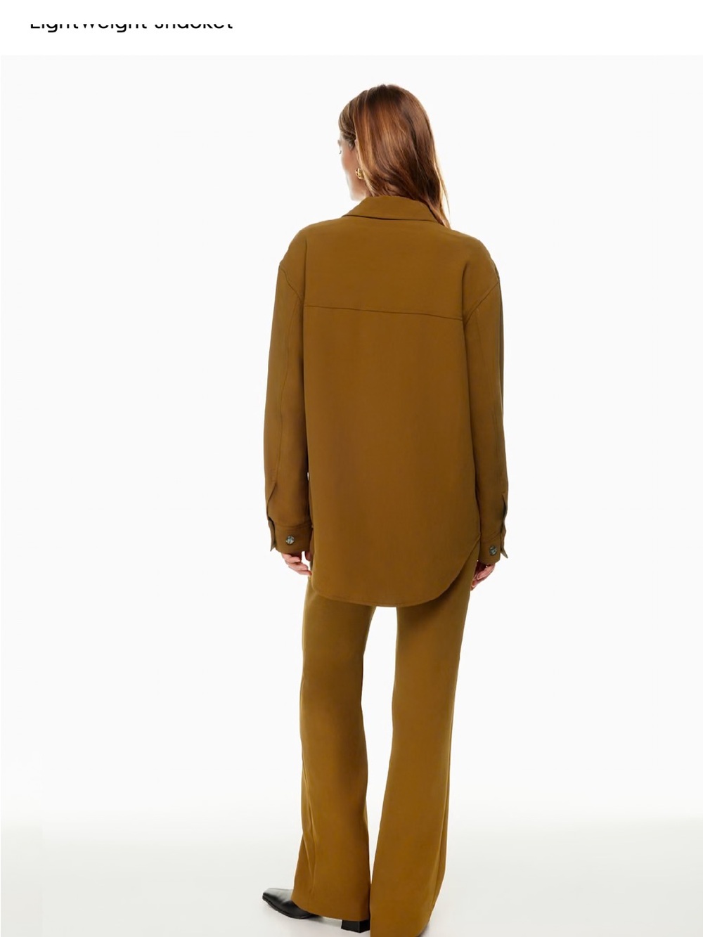 Aritzia Wilfred “The Ganna” shirt jacket, XXS Crepette Camel oversized Shacket - Picture 14 of 16